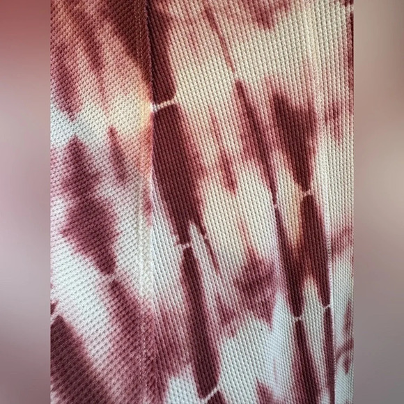 ANTHROPOLOGIE PILCRO L Waffle Weave Dolman Sleeve Raspberry Tie Die Cowl Neck - Picture 11 of 12